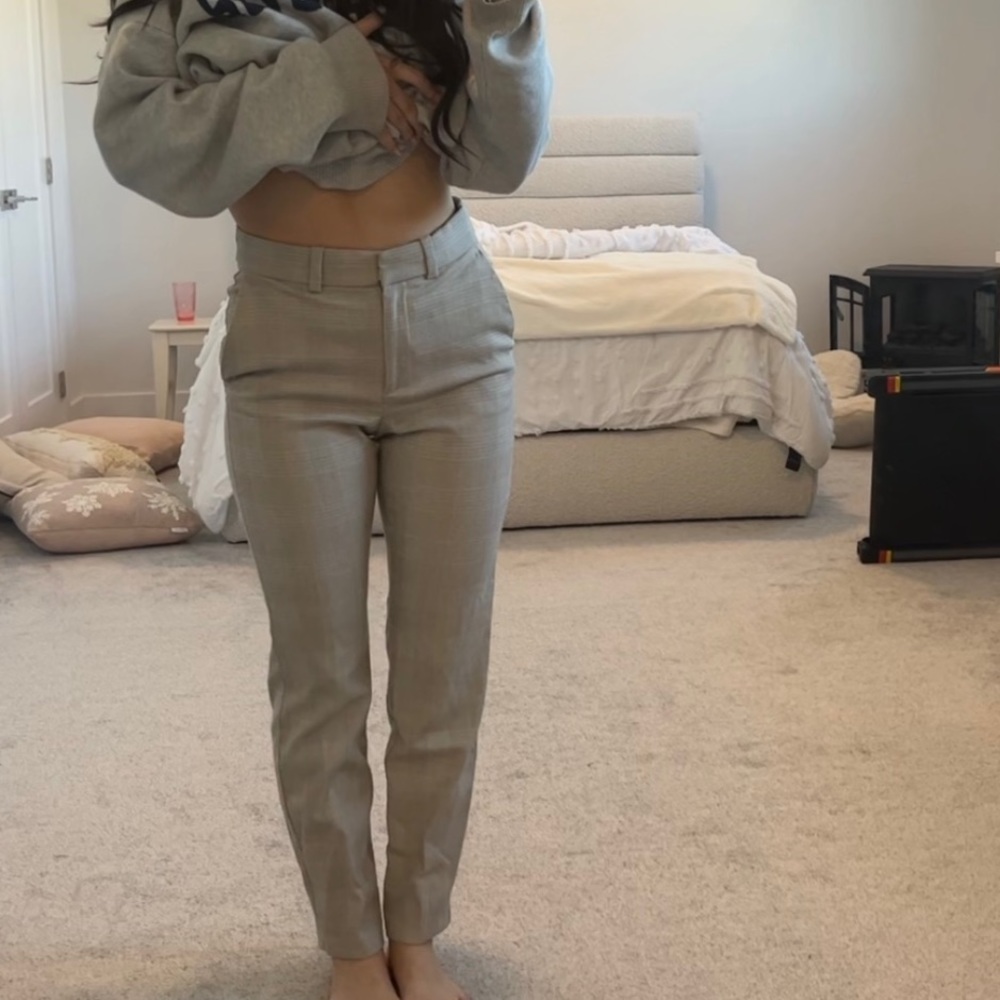 H&M plaid work style pants